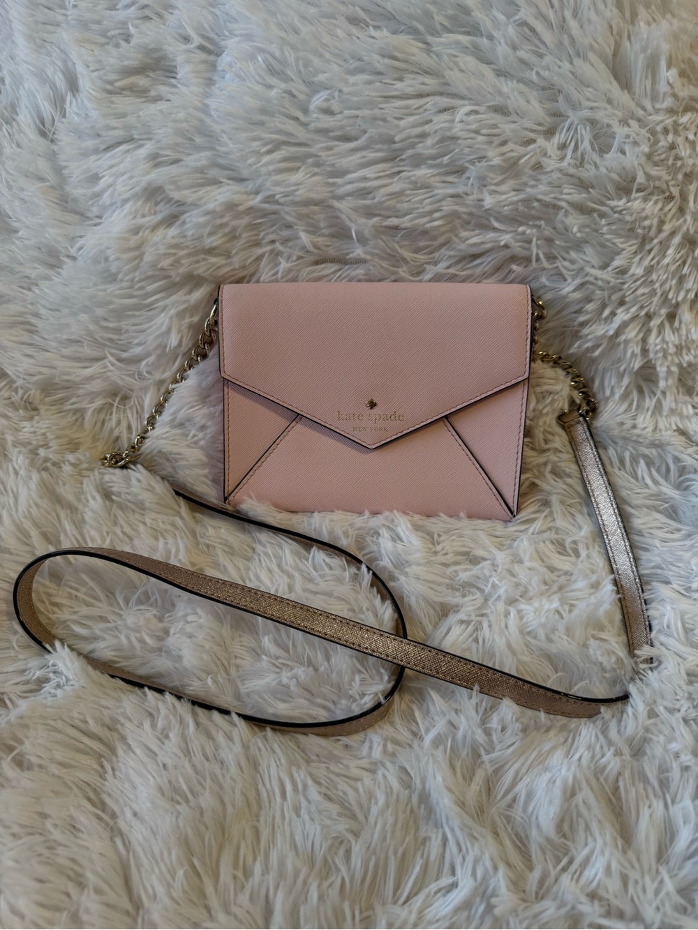 Kate Spade Pink Cedar Street Cami Monday Gold Chain Cross Body Bag Purse Womens